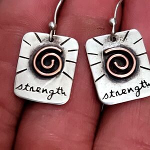 925 Sterling Silver Dangle Earrings Inspiring Strength